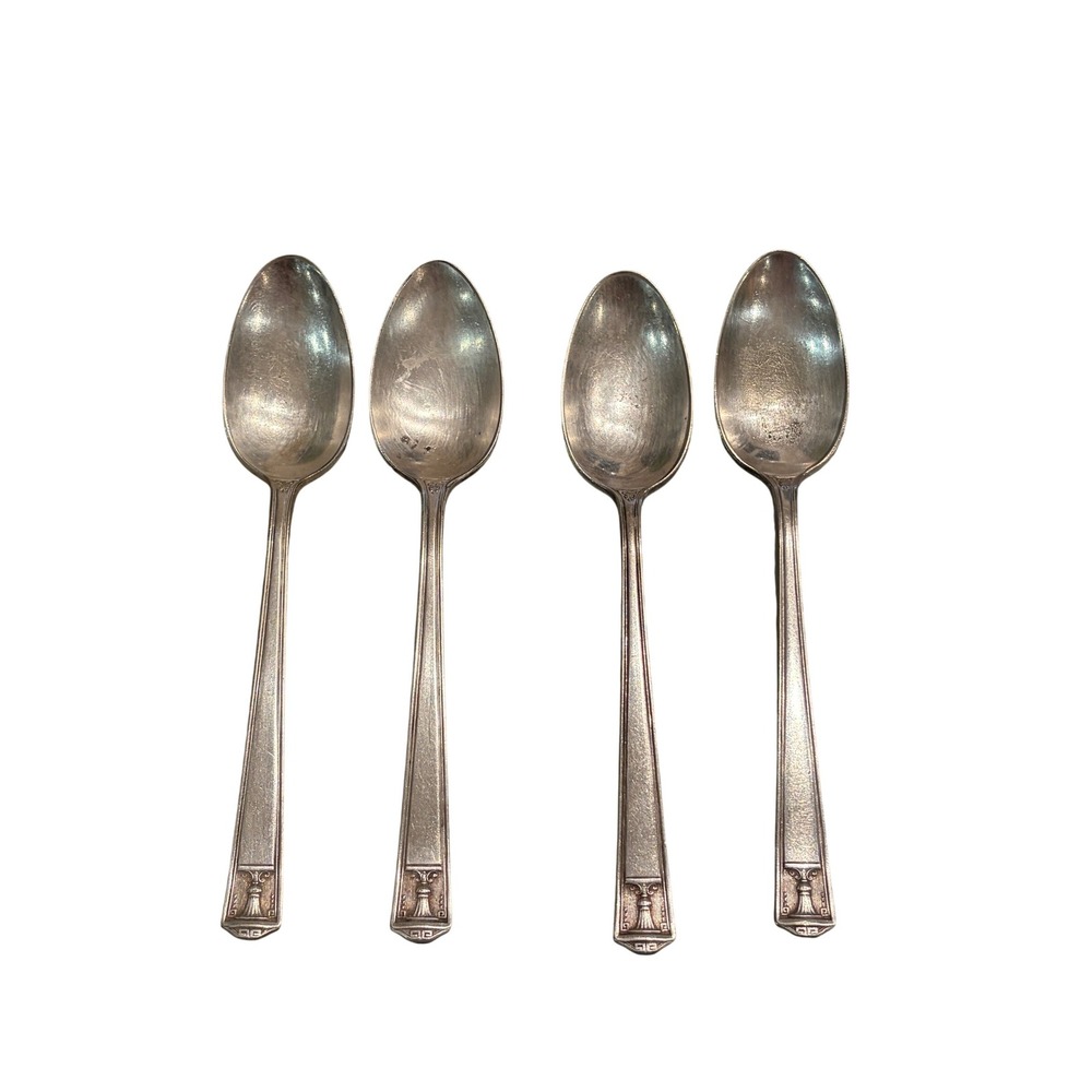 Set of 4 Holmes & Edwards "Inlaid" Capitol Pattern 1923 Teaspoons Silverplate